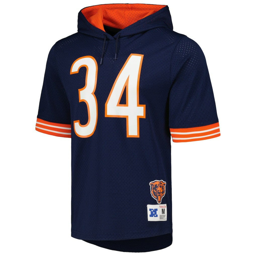 Walter Payton Chicago Bears Retired Player Name & Number Mesh Hoodie T-Shirt Navy | Mitchell & Ness