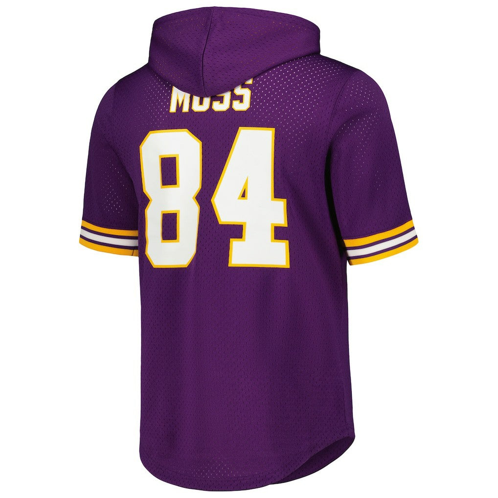 Randy Moss Minnesota Vikings Retired Player Name & Number Mesh Hoodie T-Shirt Purple | Mitchell & Ness