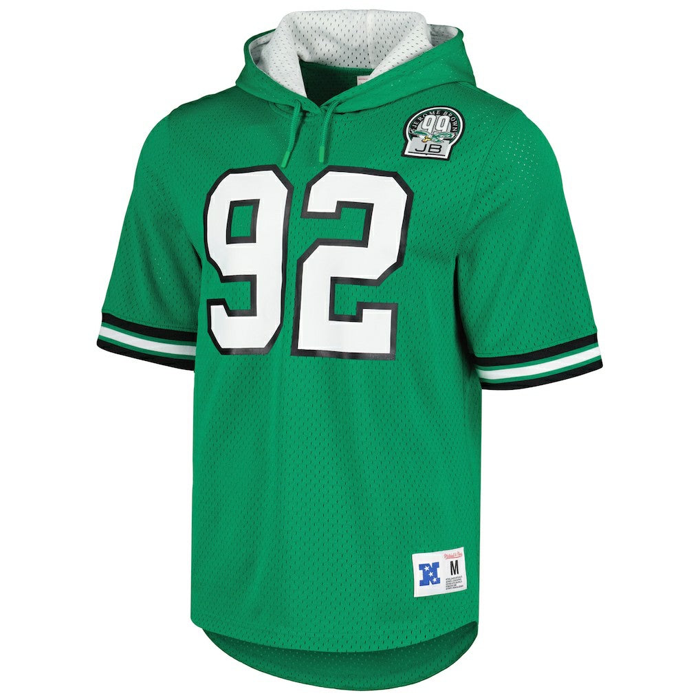 Reggie White Philadelphia Eagles Retired Player Name & Number Mesh Hoodie T-Shirt Kelly Green | Mitchell & Ness