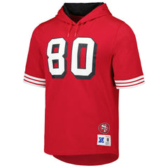 Jerry Rice San Francisco 49ers Retired Player Name & Number Mesh Hoodie T-Shirt Scarlet | Mitchell & Ness