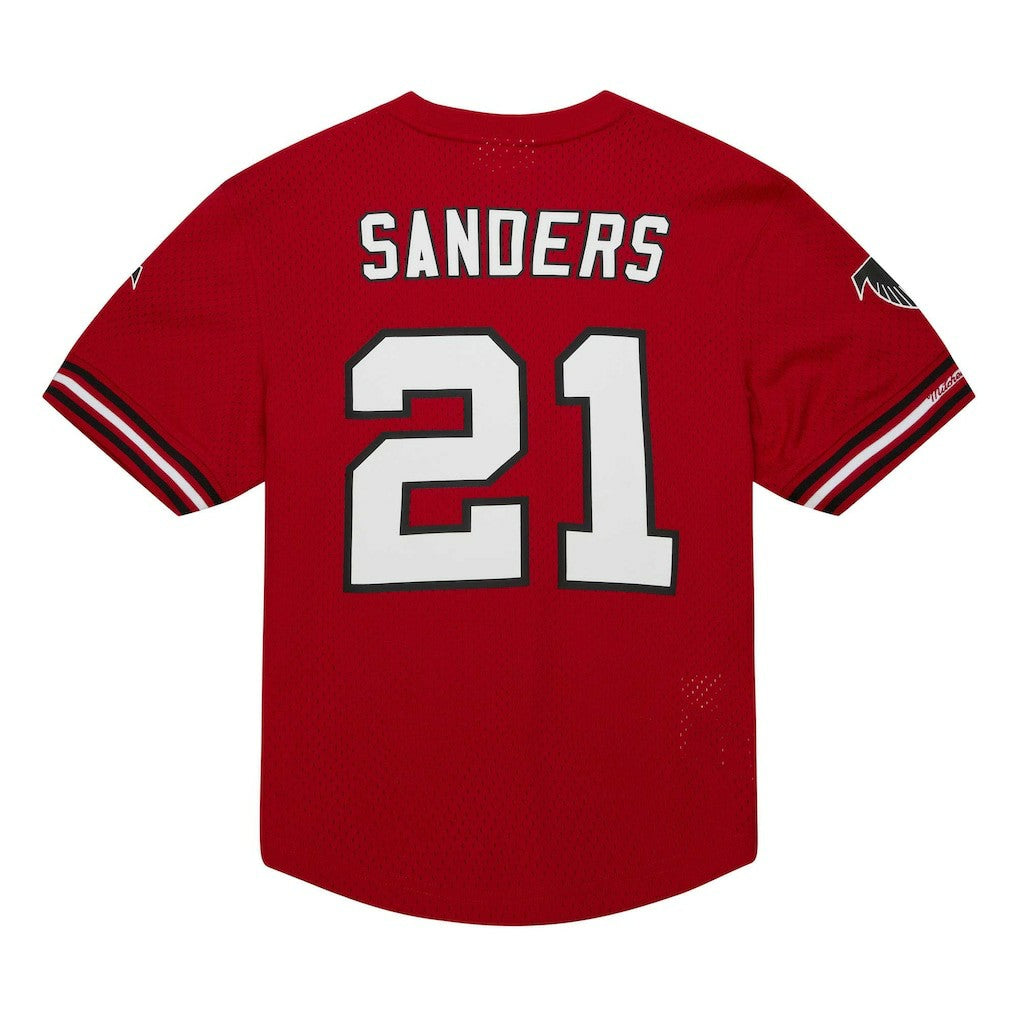 Deion Sanders Atlanta Falcons Retired Player Name & Number Mesh Top Red | Mitchell & Ness
