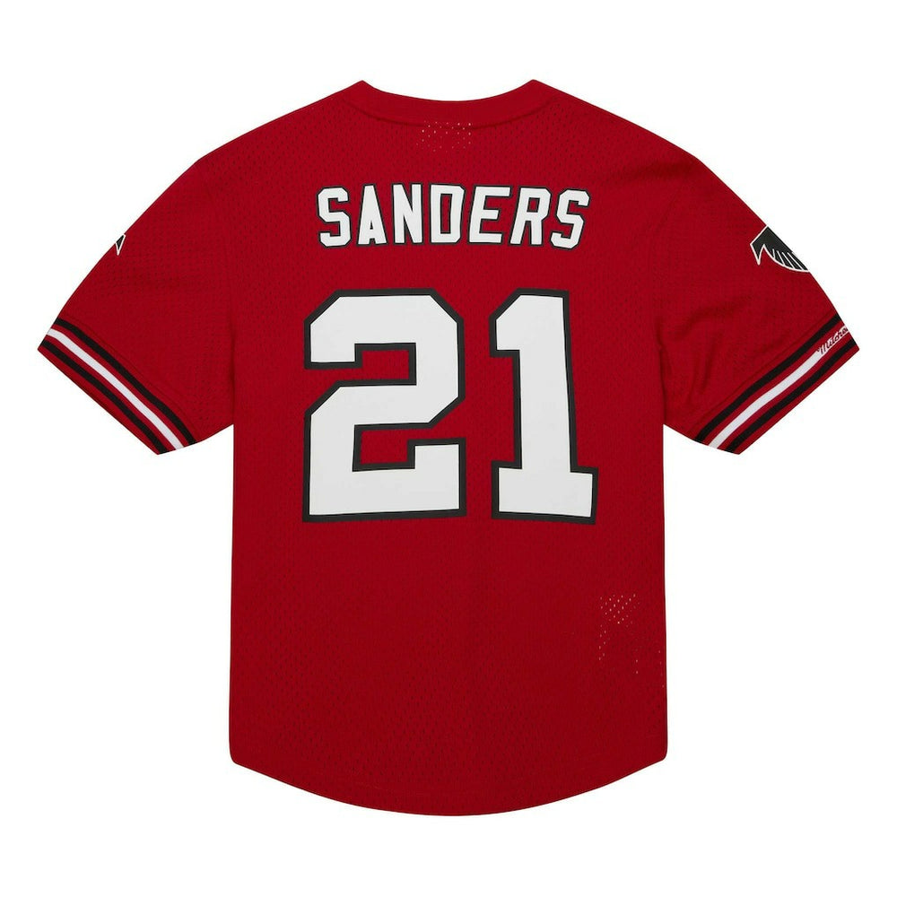 Deion Sanders Atlanta Falcons Retired Player Name & Number Mesh Top Red | Mitchell & Ness