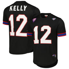 Jim Kelly Buffalo Bills Retired Player Name & Number Mesh Top Black | Mitchell & Ness