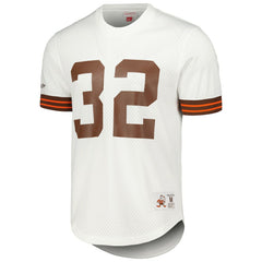 Jim Brown Cleveland Browns Retired Player Name & Number Mesh Top White | Mitchell & Ness