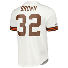 Jim Brown Cleveland Browns Retired Player Name & Number Mesh Top White | Mitchell & Ness