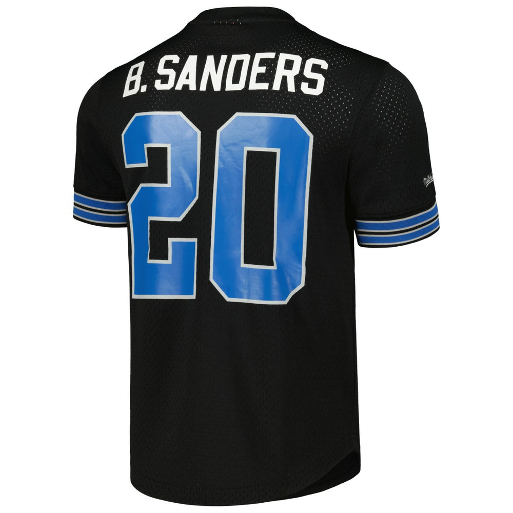 Barry Sanders Detroit Lions Retired Player Name & Number Mesh Top Black | Mitchell & Ness