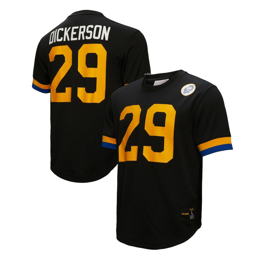 Eric Dickerson Los Angeles Rams Retired Player Name & Number Mesh Top Black | Mitchell & Ness