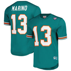 Dan Marino Miami Dolphins Retired Player Name & Number Mesh Top Aqua | Mitchell & Ness