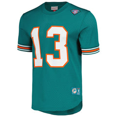 Dan Marino Miami Dolphins Retired Player Name & Number Mesh Top Aqua | Mitchell & Ness