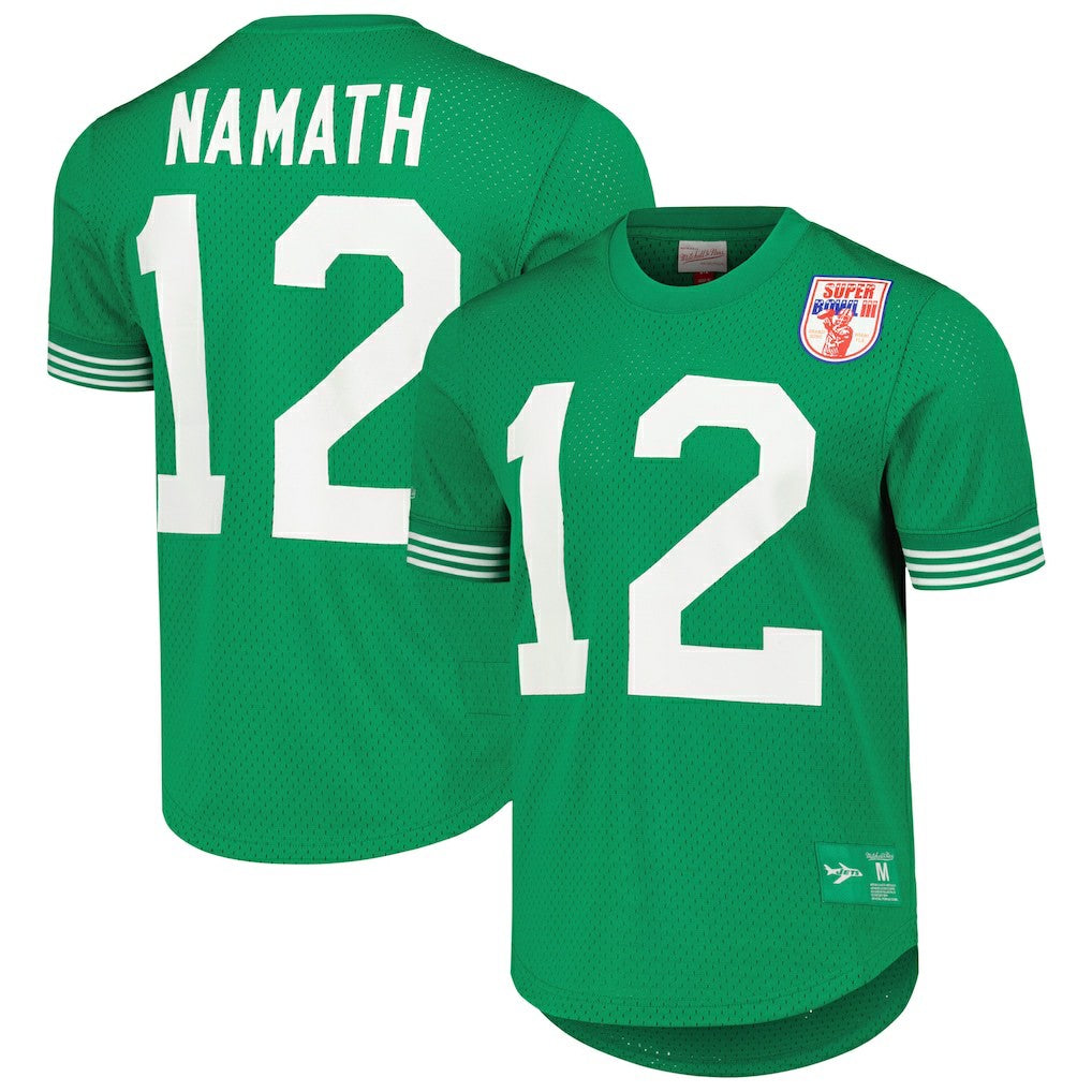 Joe Namath New York Jets Retired Player Name & Number Mesh Top Kelly Green | Mitchell & Ness