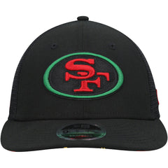 San Francisco 49ers New Era Black Excellence Collection Trucker Low Profile 9FIFTY Snapback Hat Black | NFL