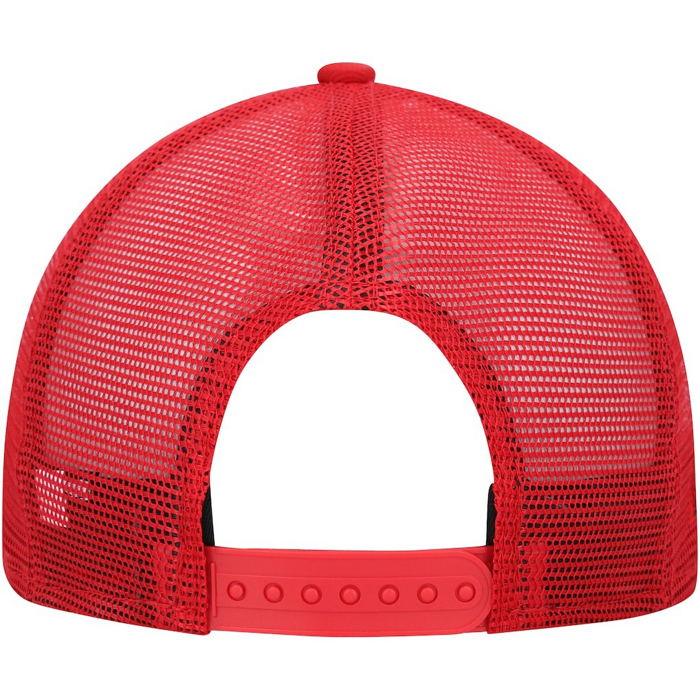 San Francisco 49ers New Era Black Excellence Collection Wordmark Trucker Low Profile 9FIFTY Snapback Hat Scarlet | NFL