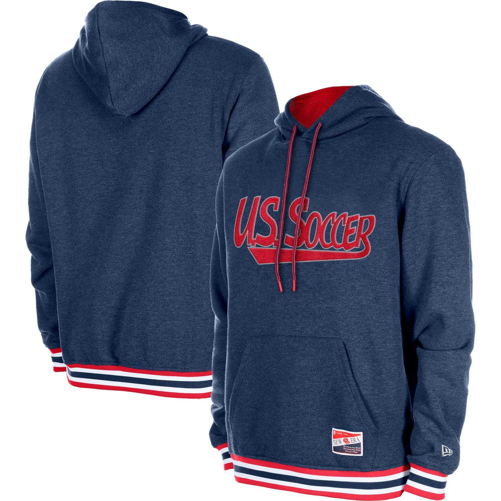 USMNT 5th & Ocean by New Era Throwback Fleece Pullover Hoodie Navy | New Era Sale