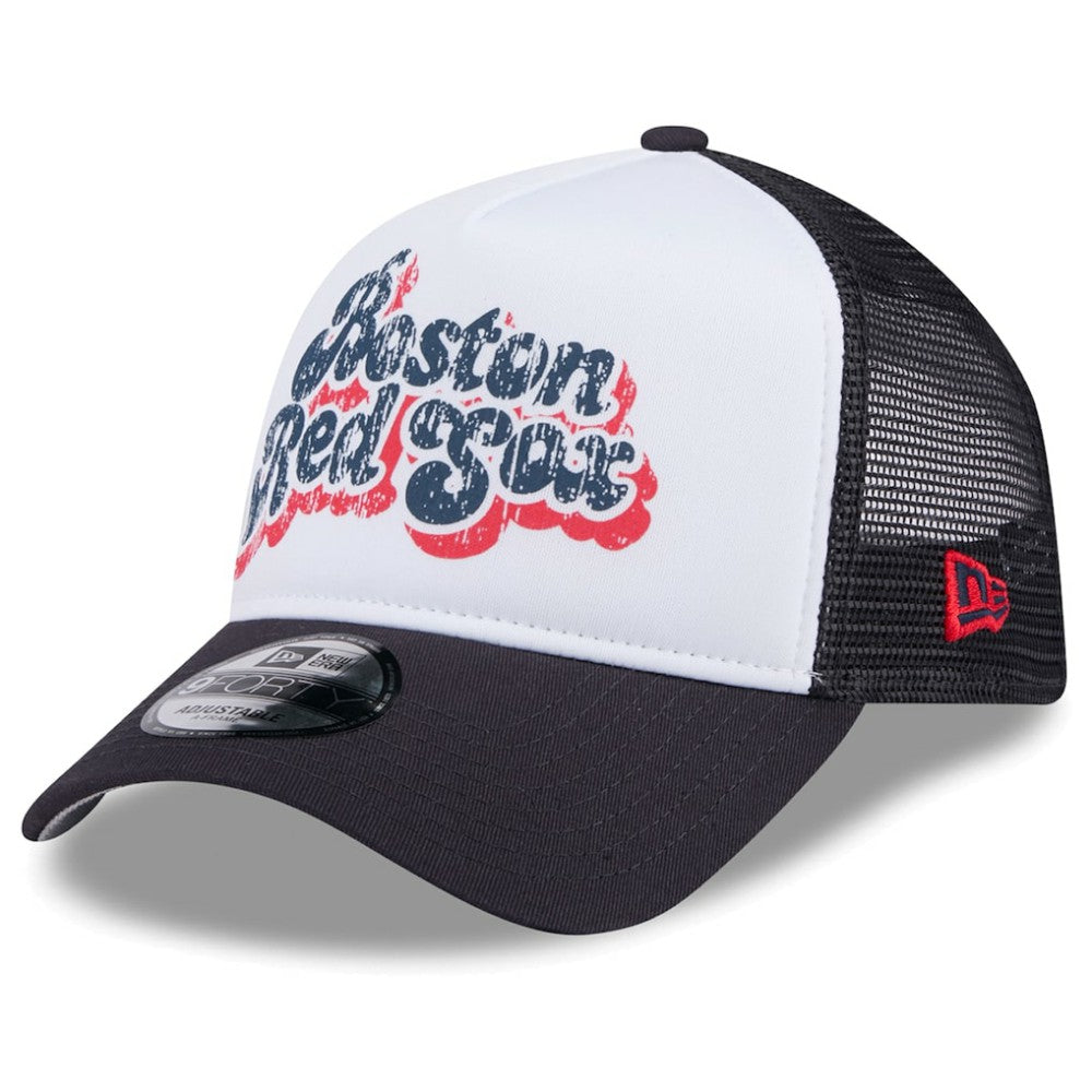 Boston Red Sox New Era Women's Throwback Team Foam Front A-Frame Trucker 9FORTY Adjustable Hat - MLB