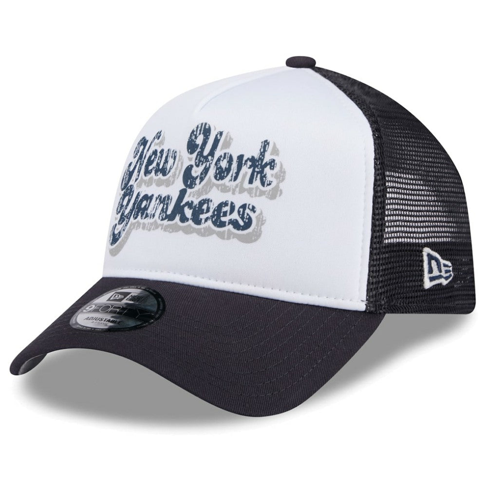 New York Yankees New Era Women's Throwback Team Foam Front A-Frame Trucker 9FORTY Adjustable Hat - MLB