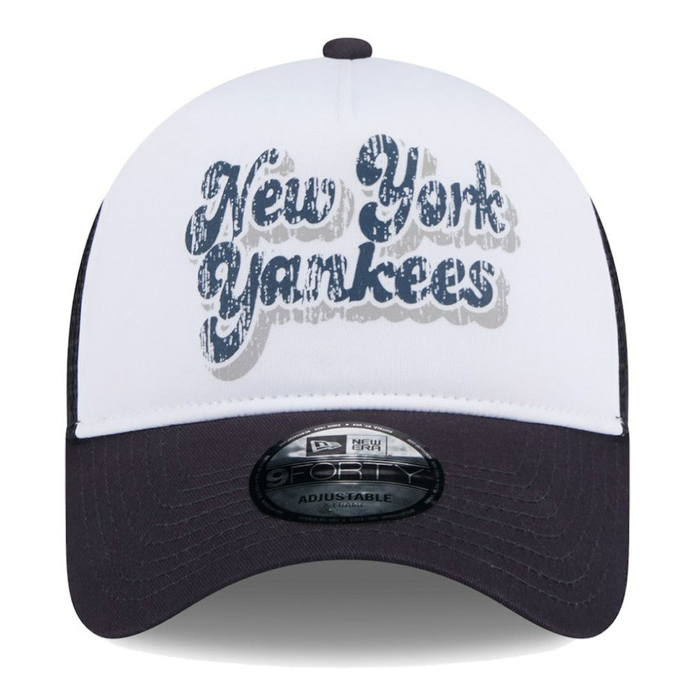 New York Yankees New Era Women's Throwback Team Foam Front A-Frame Trucker 9FORTY Adjustable Hat - MLB