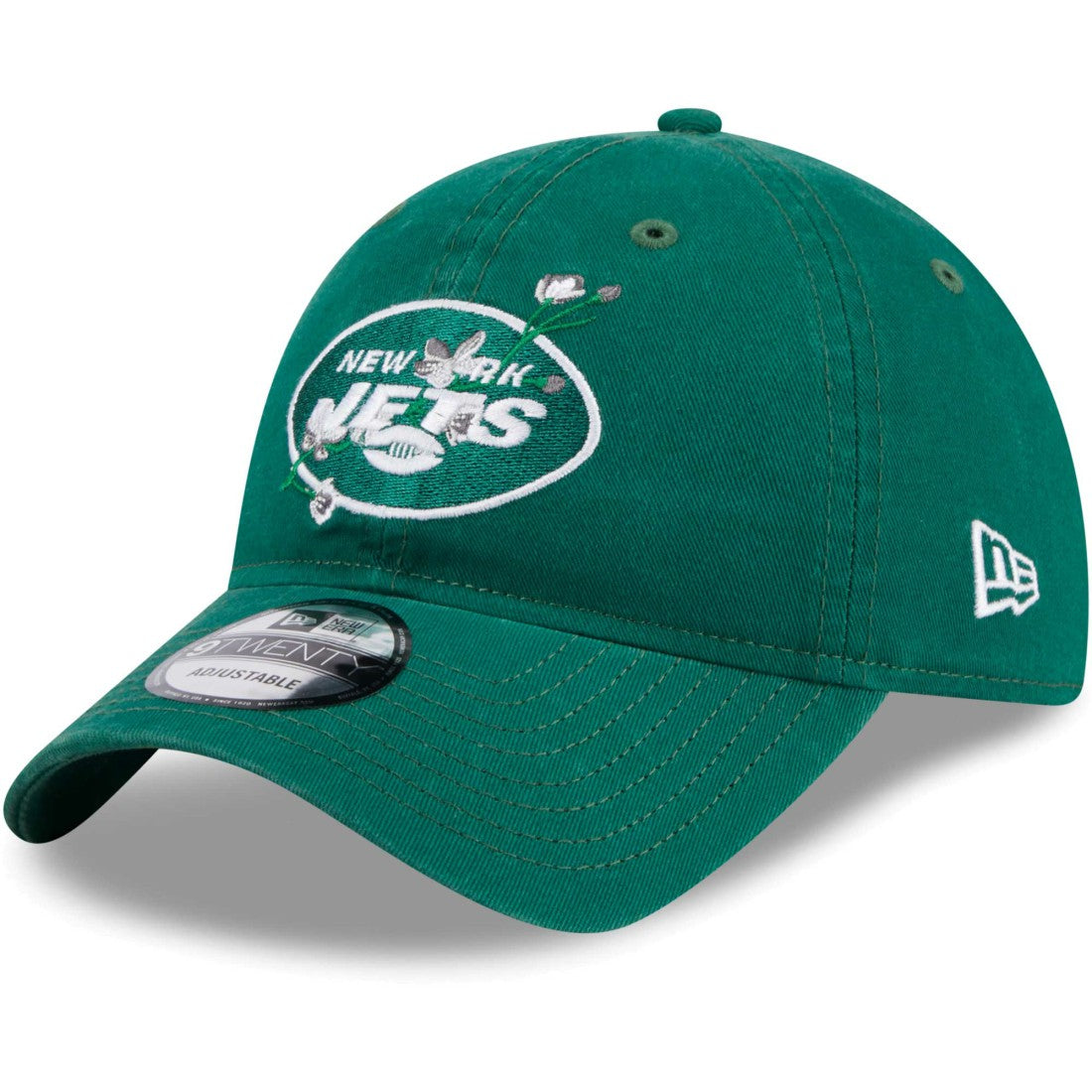 New York Jets New Era Women's Game Day Flower 9TWENTY Adjustable Hat Green | NFL