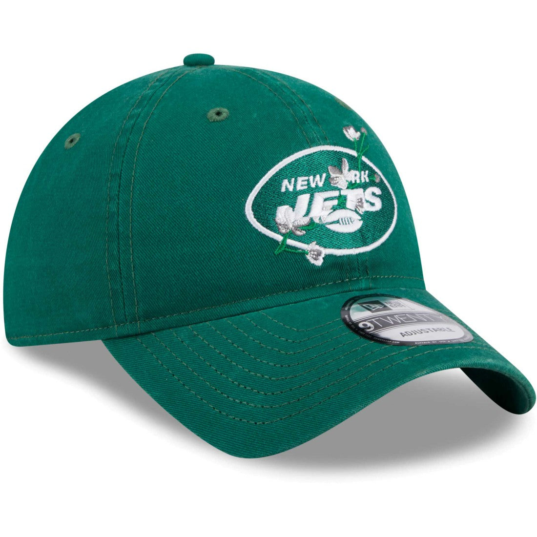 New York Jets New Era Women's Game Day Flower 9TWENTY Adjustable Hat Green | NFL