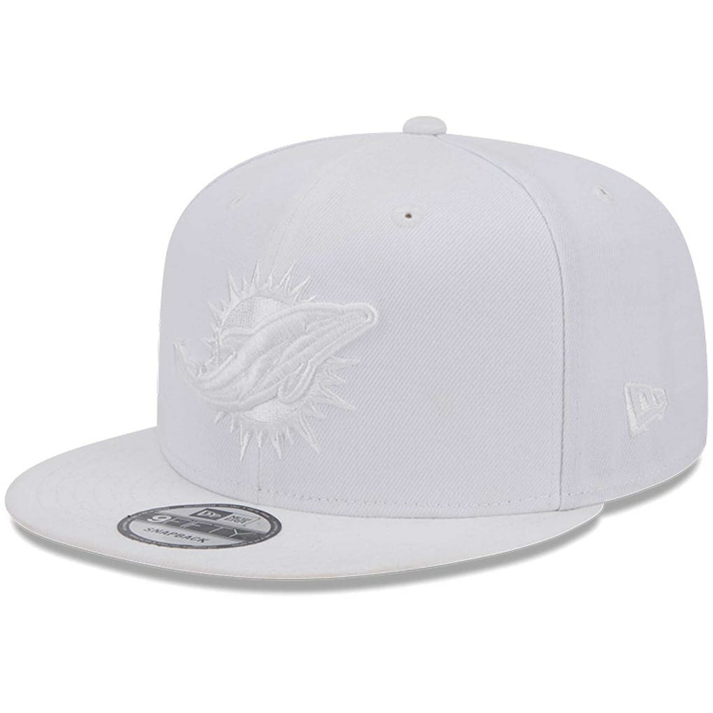 Miami Dolphins New Era Main White on White 9FIFTY Snapback Hat | NFL