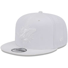 Miami Dolphins New Era Main White on White 9FIFTY Snapback Hat | NFL
