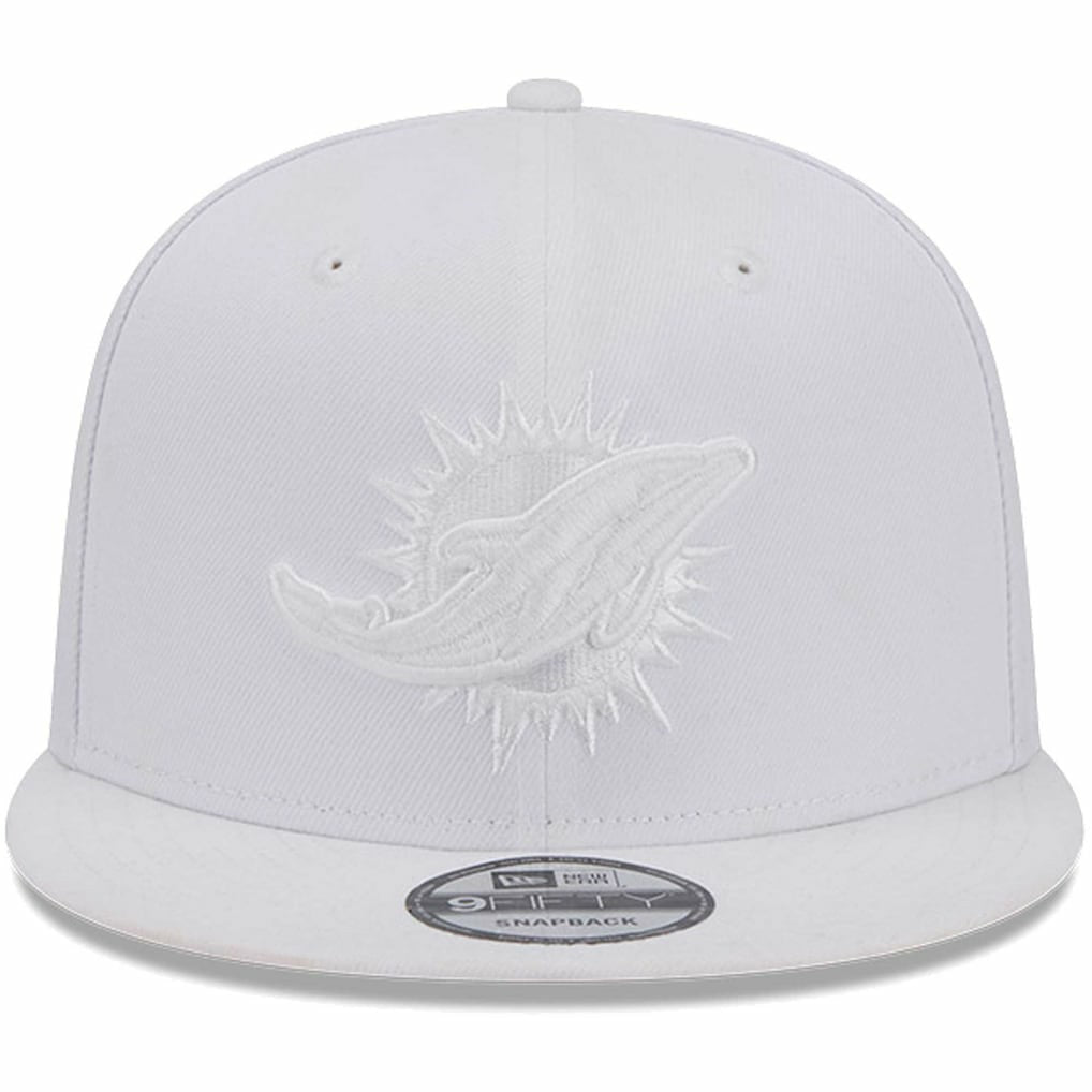 Miami Dolphins New Era Main White on White 9FIFTY Snapback Hat | NFL