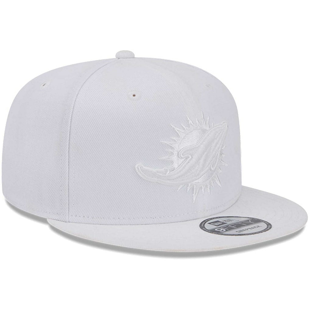 Miami Dolphins New Era Main White on White 9FIFTY Snapback Hat | NFL