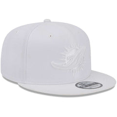 Miami Dolphins New Era Main White on White 9FIFTY Snapback Hat | NFL