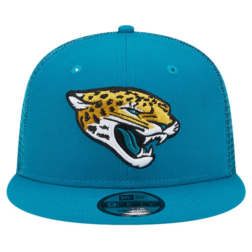 Jacksonville Jaguars New Era Main Trucker 9FIFTY Snapback Hat Teal | NFL
