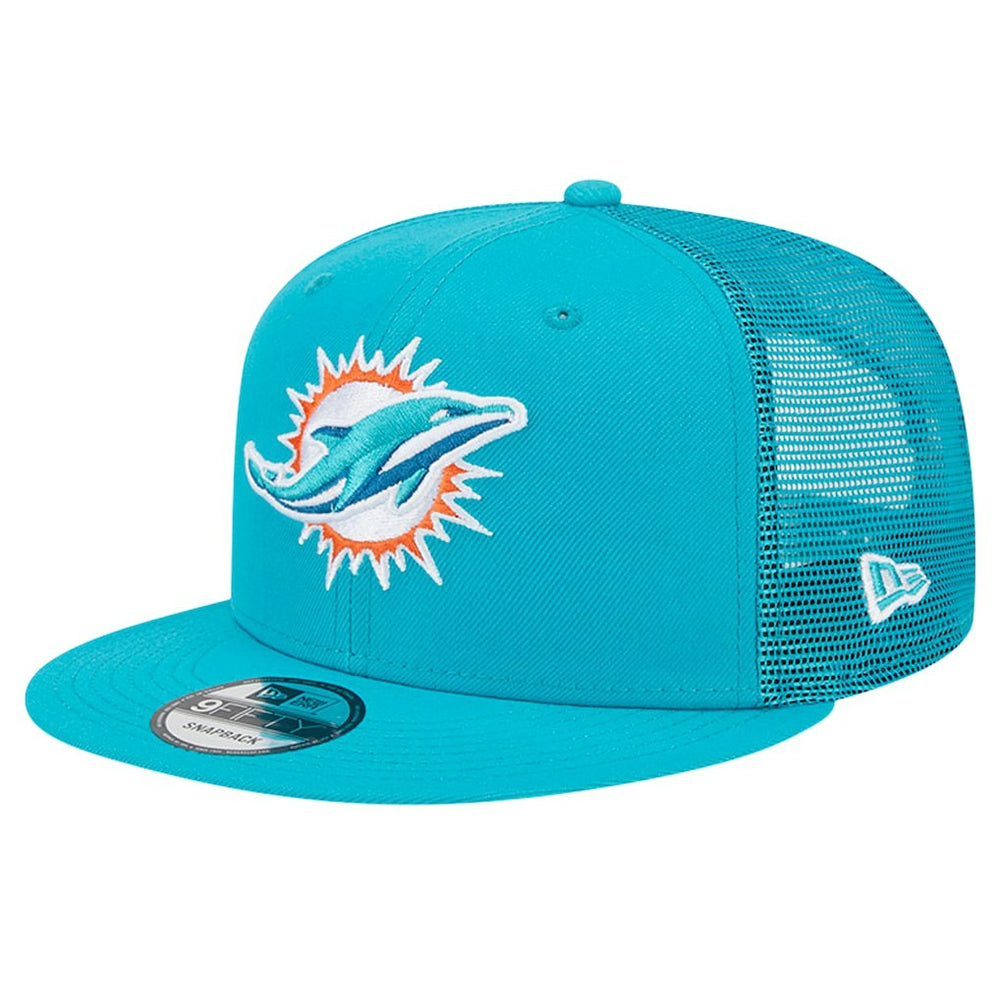 Miami Dolphins New Era Main Trucker 9FIFTY Snapback Hat Aqua | NFL