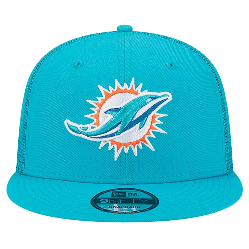 Miami Dolphins New Era Main Trucker 9FIFTY Snapback Hat Aqua | NFL