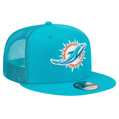 Miami Dolphins New Era Main Trucker 9FIFTY Snapback Hat Aqua | NFL