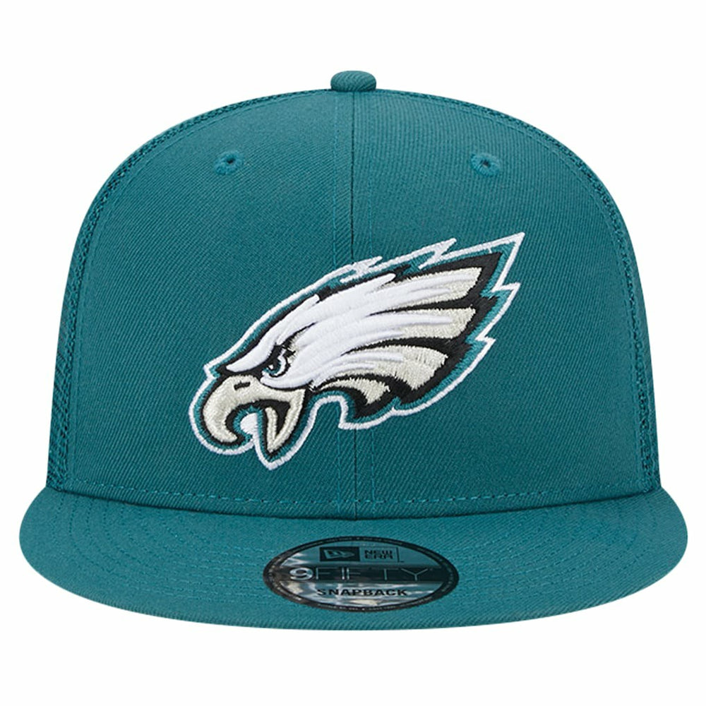 Philadelphia Eagles New Era Main Trucker 9FIFTY Snapback Hat Midnight Green | NFL