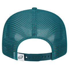 Philadelphia Eagles New Era Main Trucker 9FIFTY Snapback Hat Midnight Green | NFL
