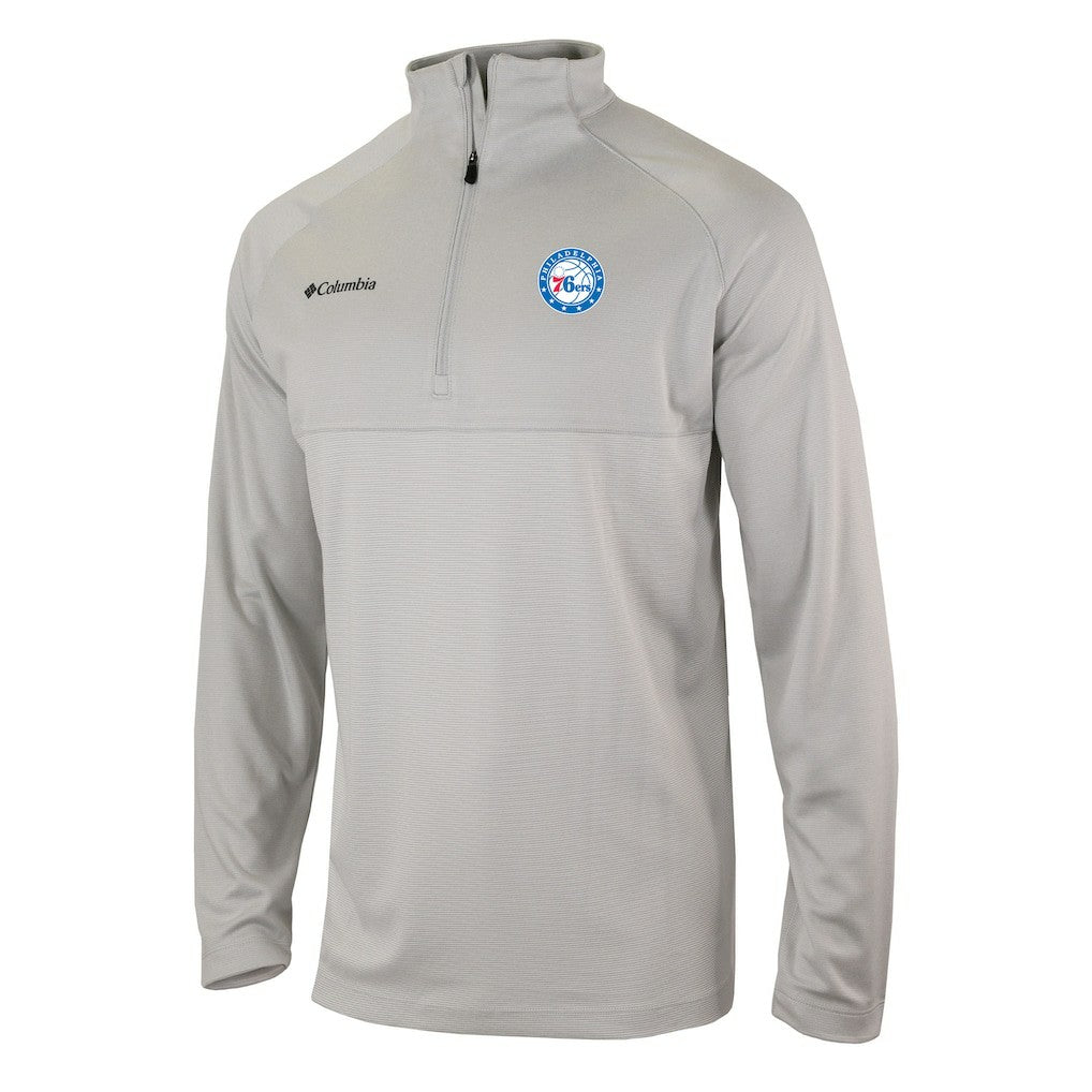 Philadelphia 76ers Omni-Wick Rockin' It Quarter-Zip Pullover Top Heather Gray - NBA