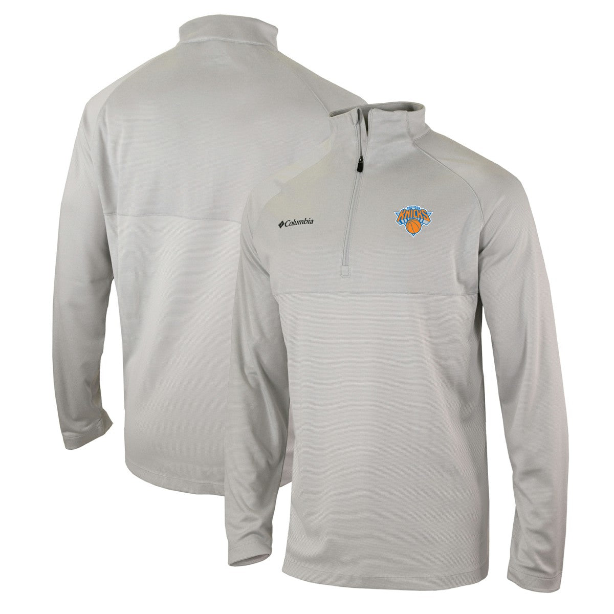 New York Knicks Omni-Wick Rockin' It Quarter-Zip Pullover Top Heather Gray - NBA