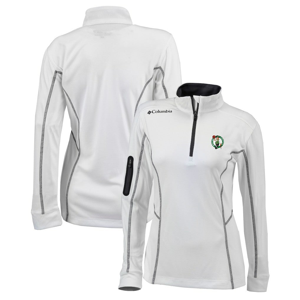Boston Celtics Women's Omni-Wick Shotgun Quarter-Zip Pullover Top White - NBA