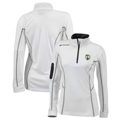 Boston Celtics Women's Omni-Wick Shotgun Quarter-Zip Pullover Top White - NBA