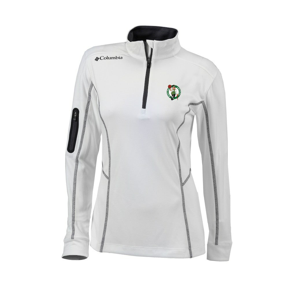 Boston Celtics Women's Omni-Wick Shotgun Quarter-Zip Pullover Top White - NBA