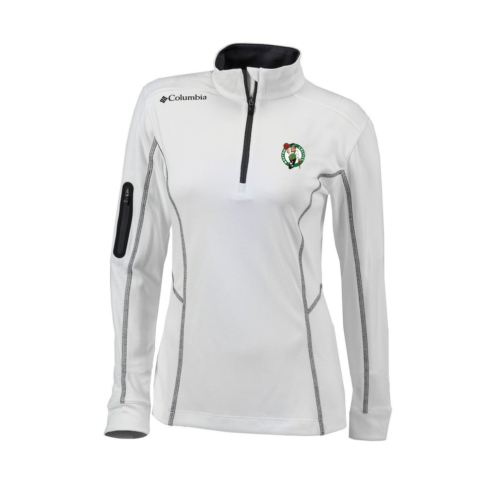 Boston Celtics Women's Omni-Wick Shotgun Quarter-Zip Pullover Top White - NBA