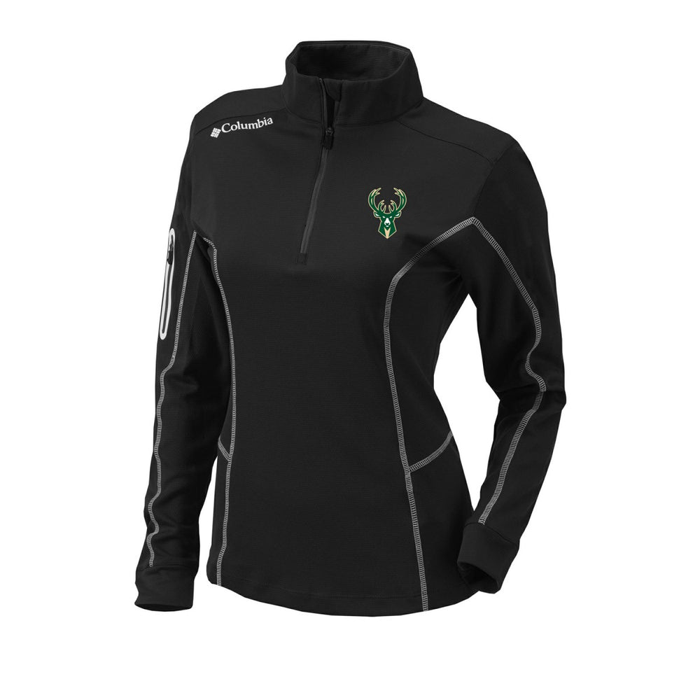 Milwaukee Bucks Women's Omni-Wick Shotgun Quarter-Zip Pullover Top Black - NBA
