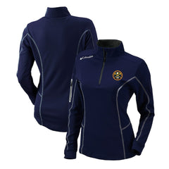 Denver Nuggets Women's Omni-Wick Shotgun Quarter-Zip Pullover Top Navy - NBA