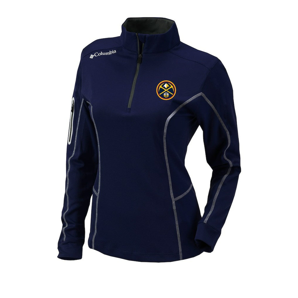 Denver Nuggets Women's Omni-Wick Shotgun Quarter-Zip Pullover Top Navy - NBA