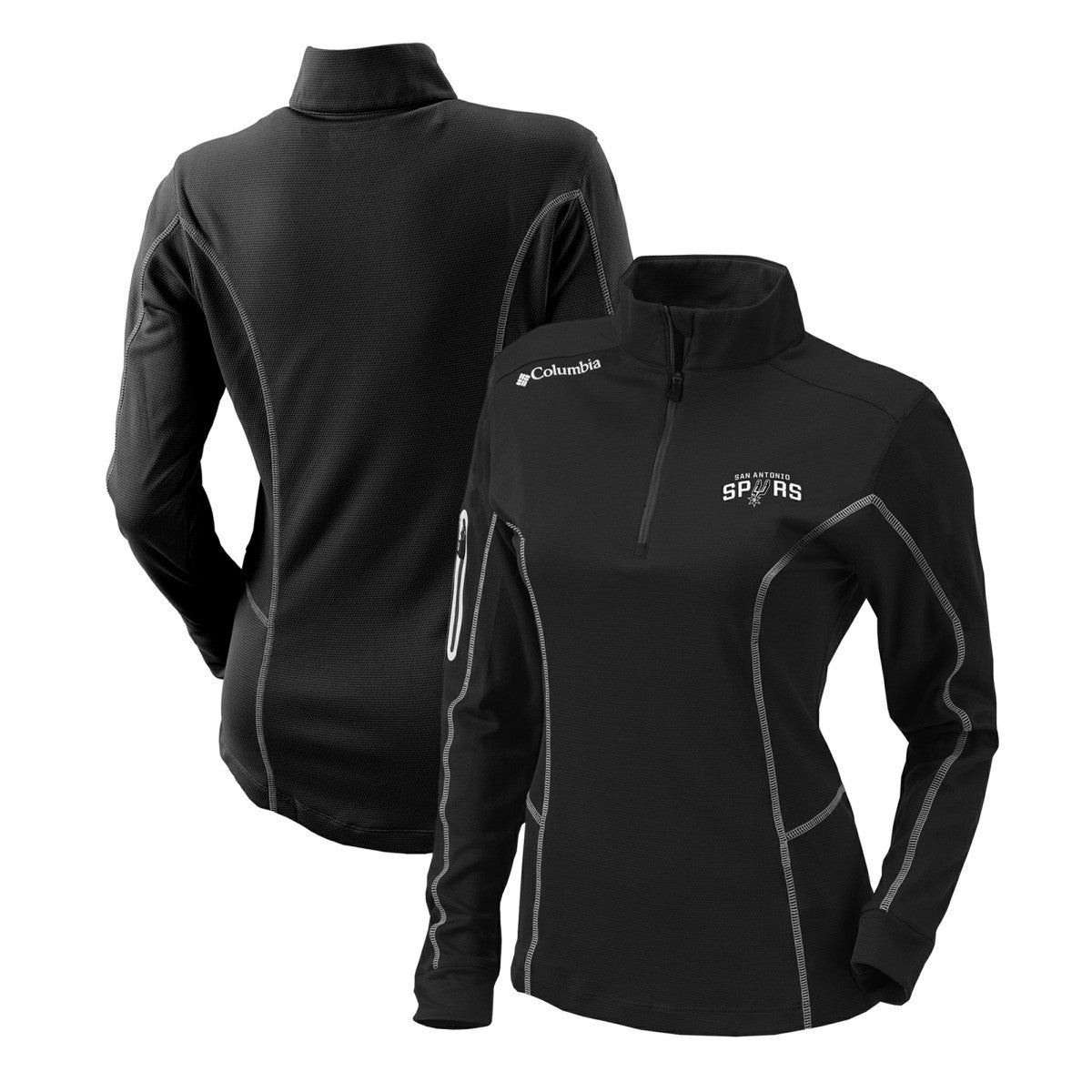 San Antonio Spurs Women's Omni-Wick Shotgun Quarter-Zip Pullover Top Black - NBA