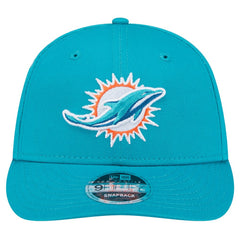 Miami Dolphins New Era Main Low Profile 9FIFTY Snapback Hat Aqua | NFL