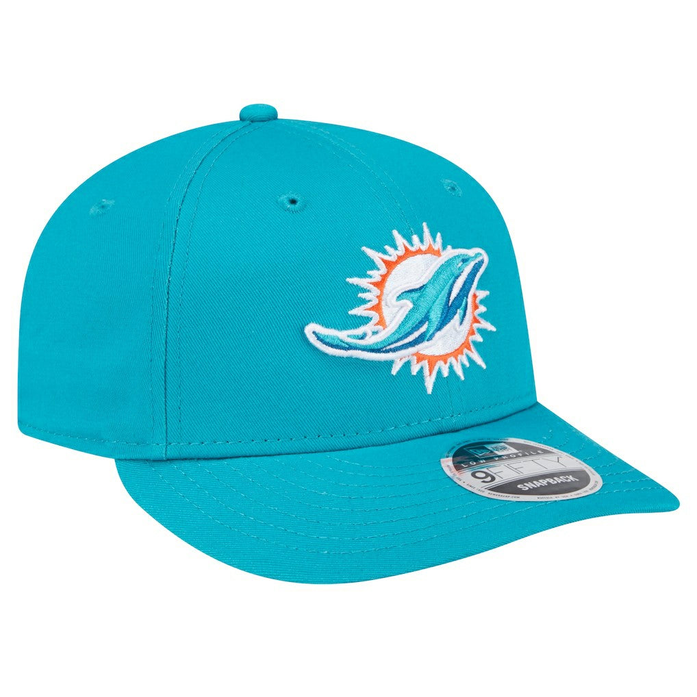 Miami Dolphins New Era Main Low Profile 9FIFTY Snapback Hat Aqua | NFL