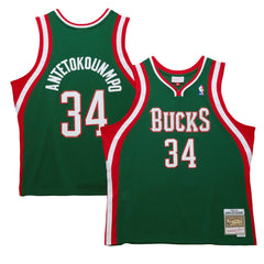 Giannis Antetokounmpo Milwaukee Bucks 2013/14 Hardwood Classics Swingman Jersey Hunter Green - NBA