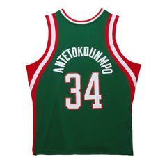 Giannis Antetokounmpo Milwaukee Bucks 2013/14 Hardwood Classics Swingman Jersey Hunter Green - NBA