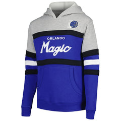 Orlando Magic Youth Hardwood Classics Head Coach Pullover Hoodie Blue/Heather Gray - NBA