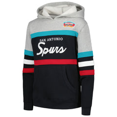 San Antonio Spurs Youth Hardwood Classics Head Coach Pullover Hoodie Black/Heather Gray - NBA