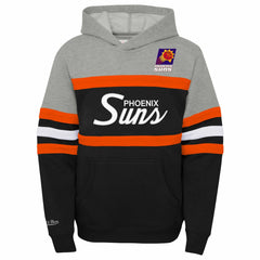 Phoenix Suns Youth Hardwood Classics Head Coach Pullover Hoodie Black/Heather Gray - NBA